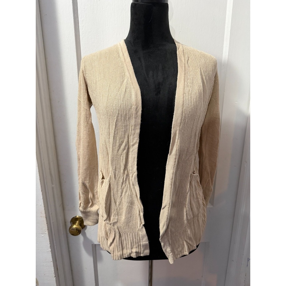 Nine West Beige Ribbed Cardigan in S‎